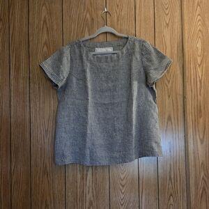 NotPERFECTLINEN Black/White Gingham HAMBURG Top